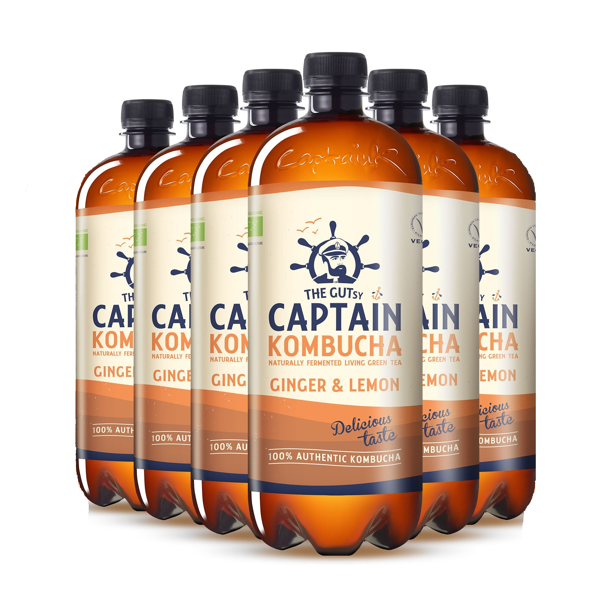 GUTsy Captain Kombucha - Zázvor a citron 6 x 1L
