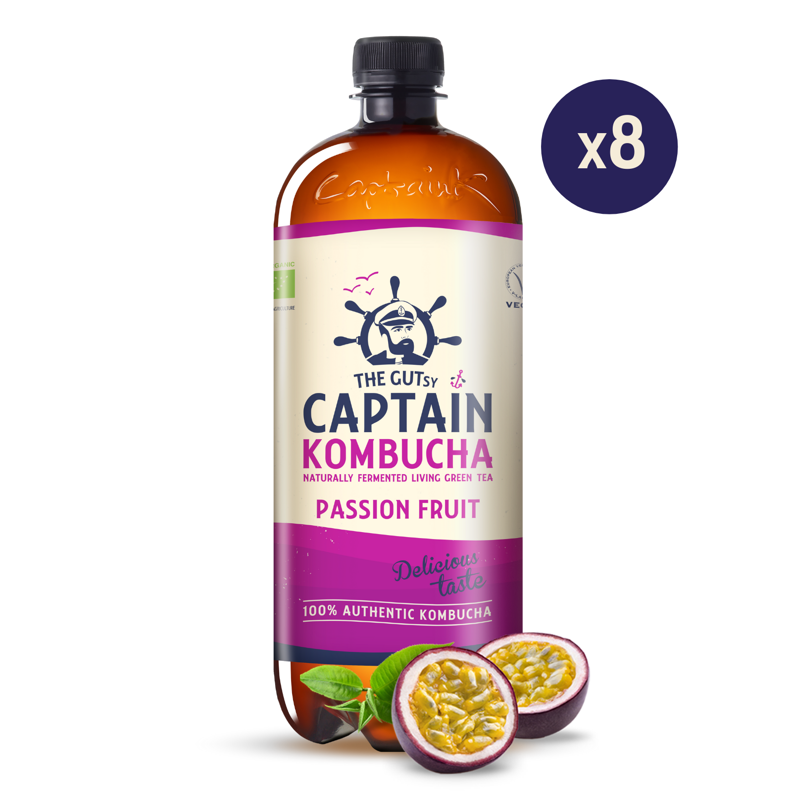 GUTsy Captain Kombucha - Marakuja 8 x 1L