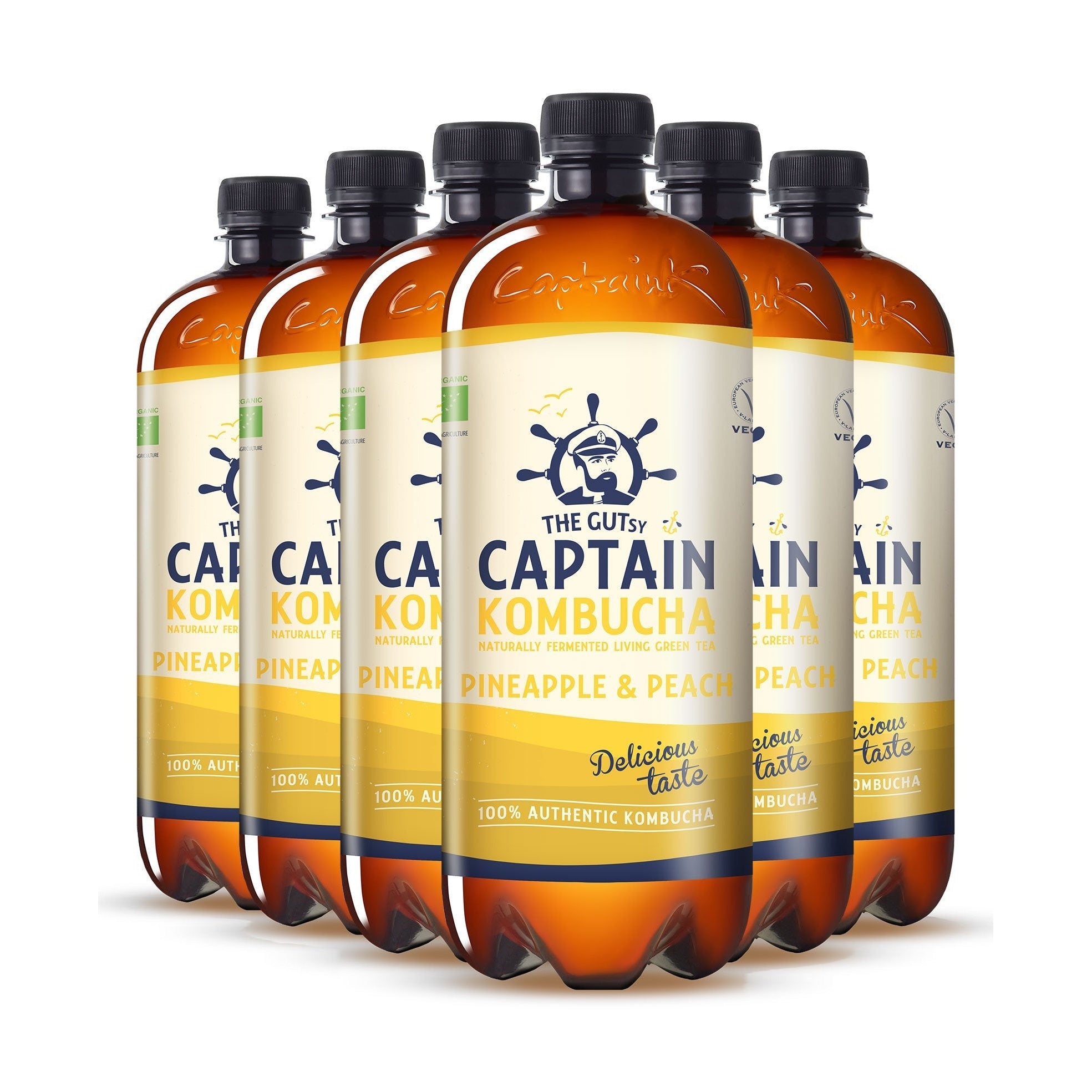 GUTsy Captain Kombucha - Ananas a broskev 6 x 1L
