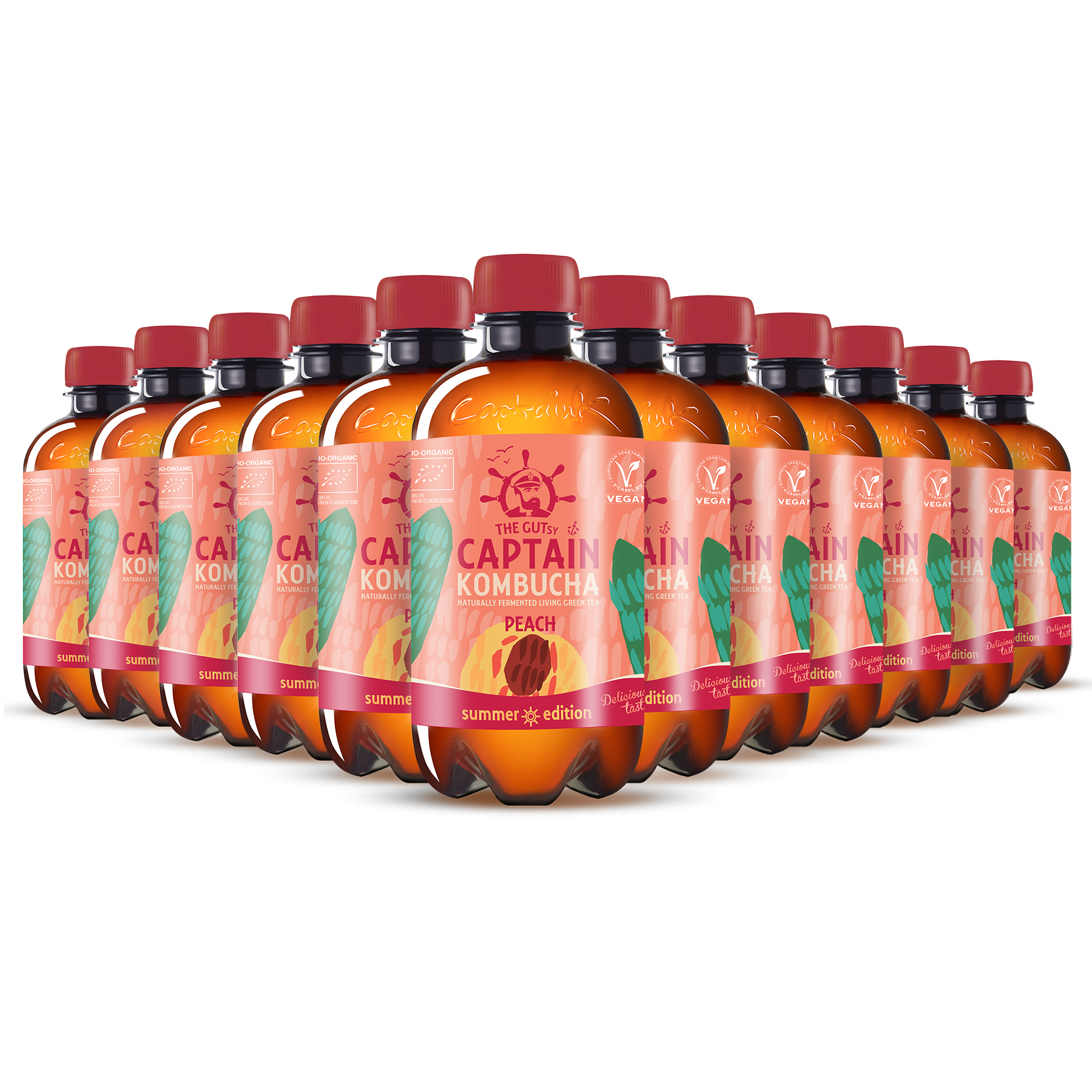 GUTsy Captain Kombucha - Letní broskev 12 x 400ml