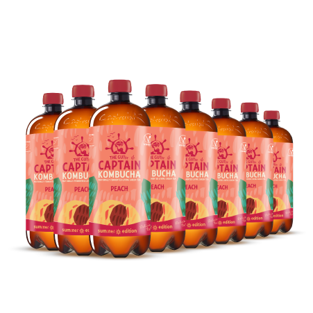GUTsy Captain Kombucha - Letní broskev 8 x 1L