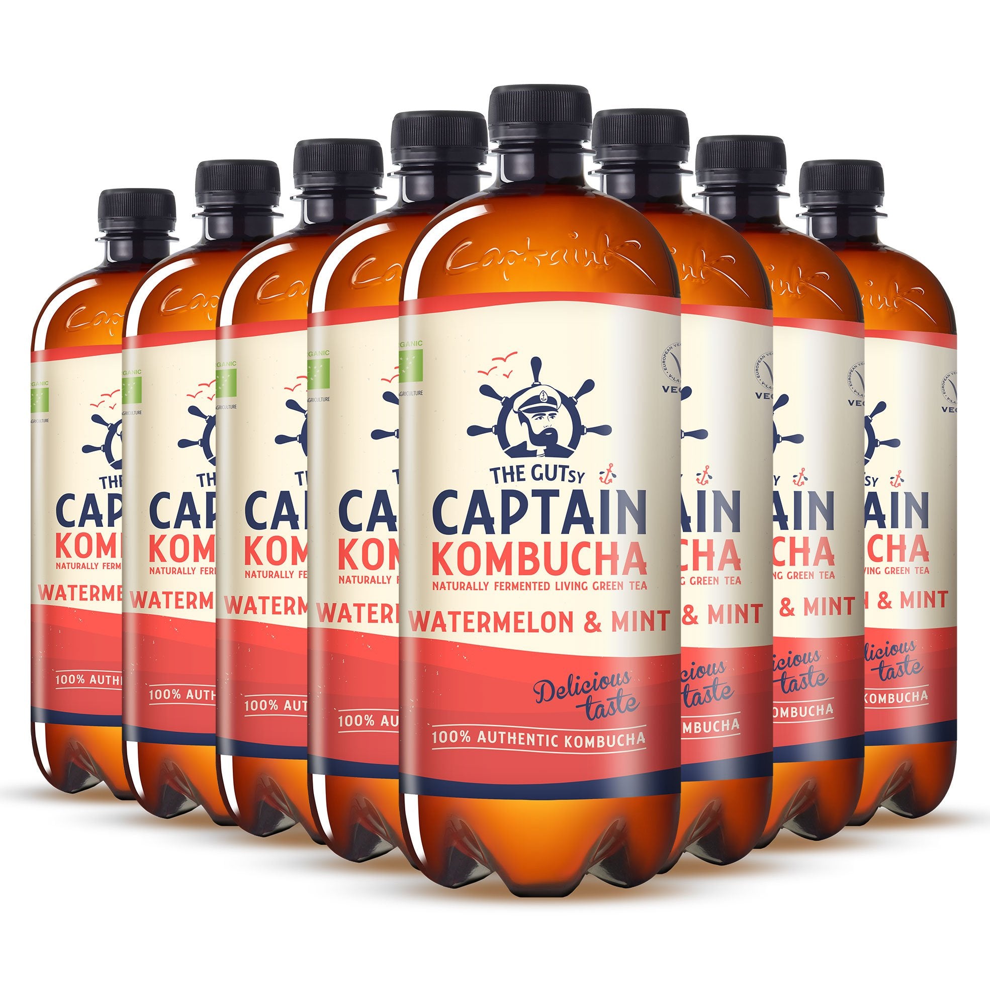 GUTsy Captain Kombucha - Vodní meloun a máta 8 x 1L