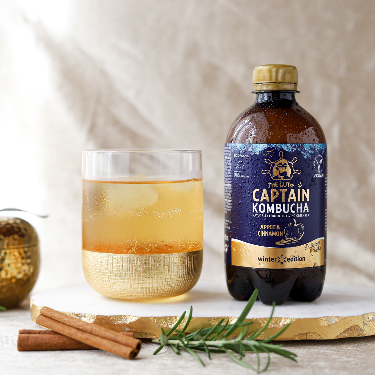 GUTsy Captain Kombucha - Jablko a Skořice - 12 x 400ml